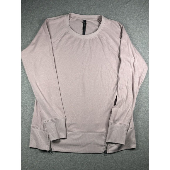Gaiam Medium‎ Women's Pink Lavender Lotus Zipper Sweatshirt Top - Picture 1 of 6